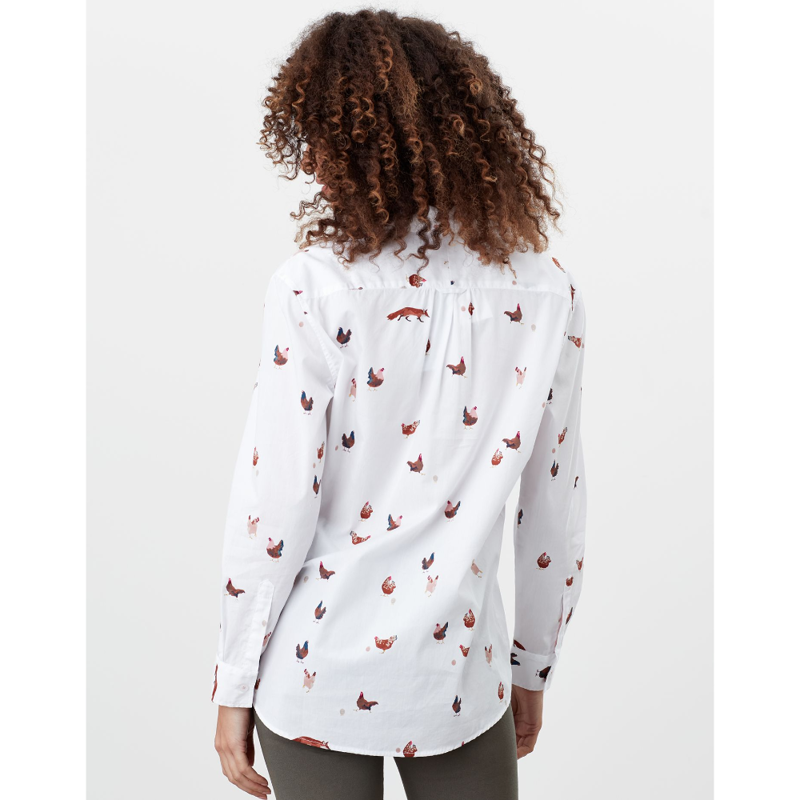 Joules Amilla Dropped Shoulder Shirt - Chalk Chicken-2